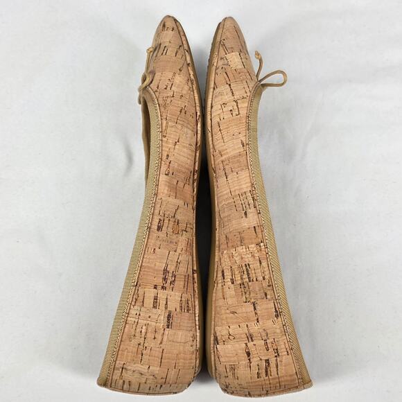 VERONICA BEARD WOMEN'S TAN BEATRIX CORK SKIMMER BALLET FLATS SIZE 6.5M SLIP-ON - Picture 12 of 13